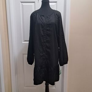Buffalo David Bitton Black Long Sleeve Dress Women's Size XL Flowy New!